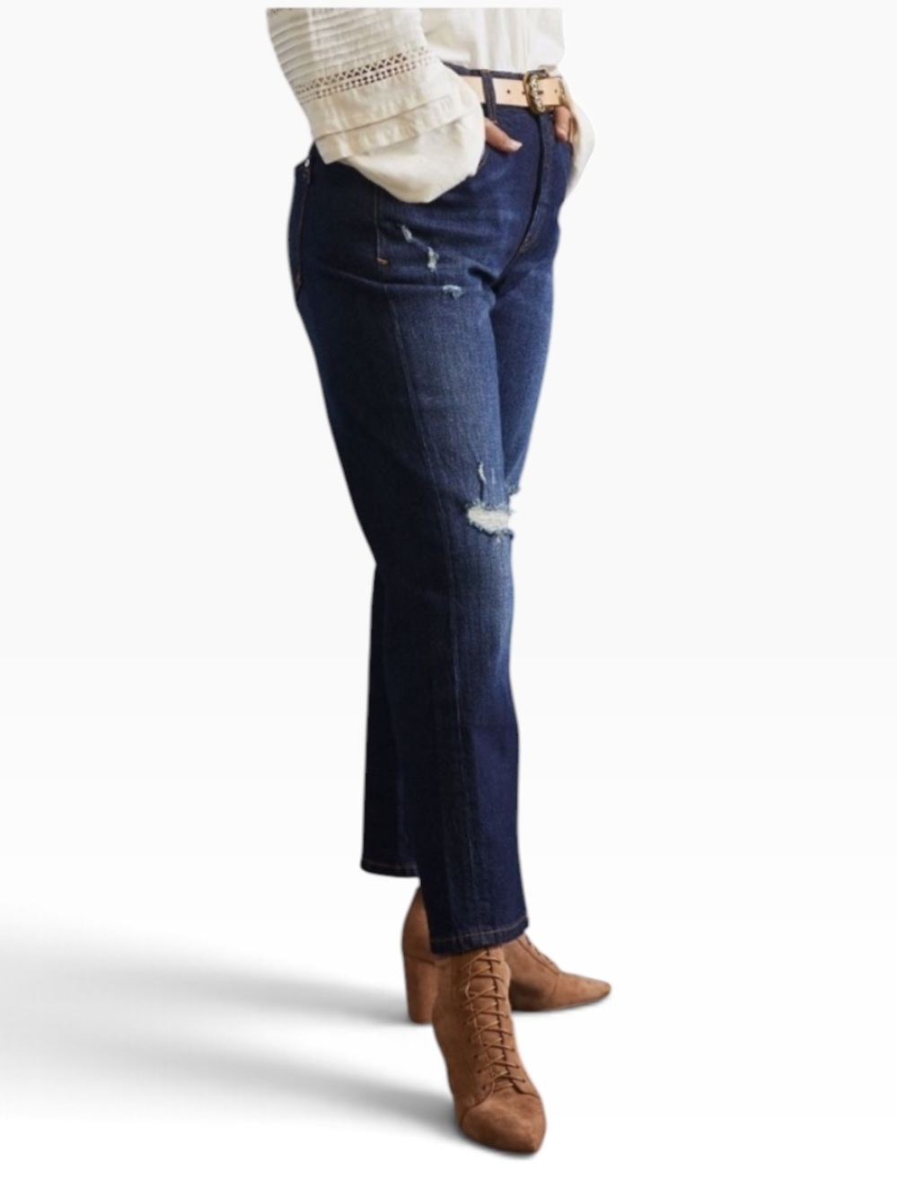ANTHROPOLOGIE Pilcro The Borrowed Boyfriend Relaxed Tapered Leg Jean Size 29T